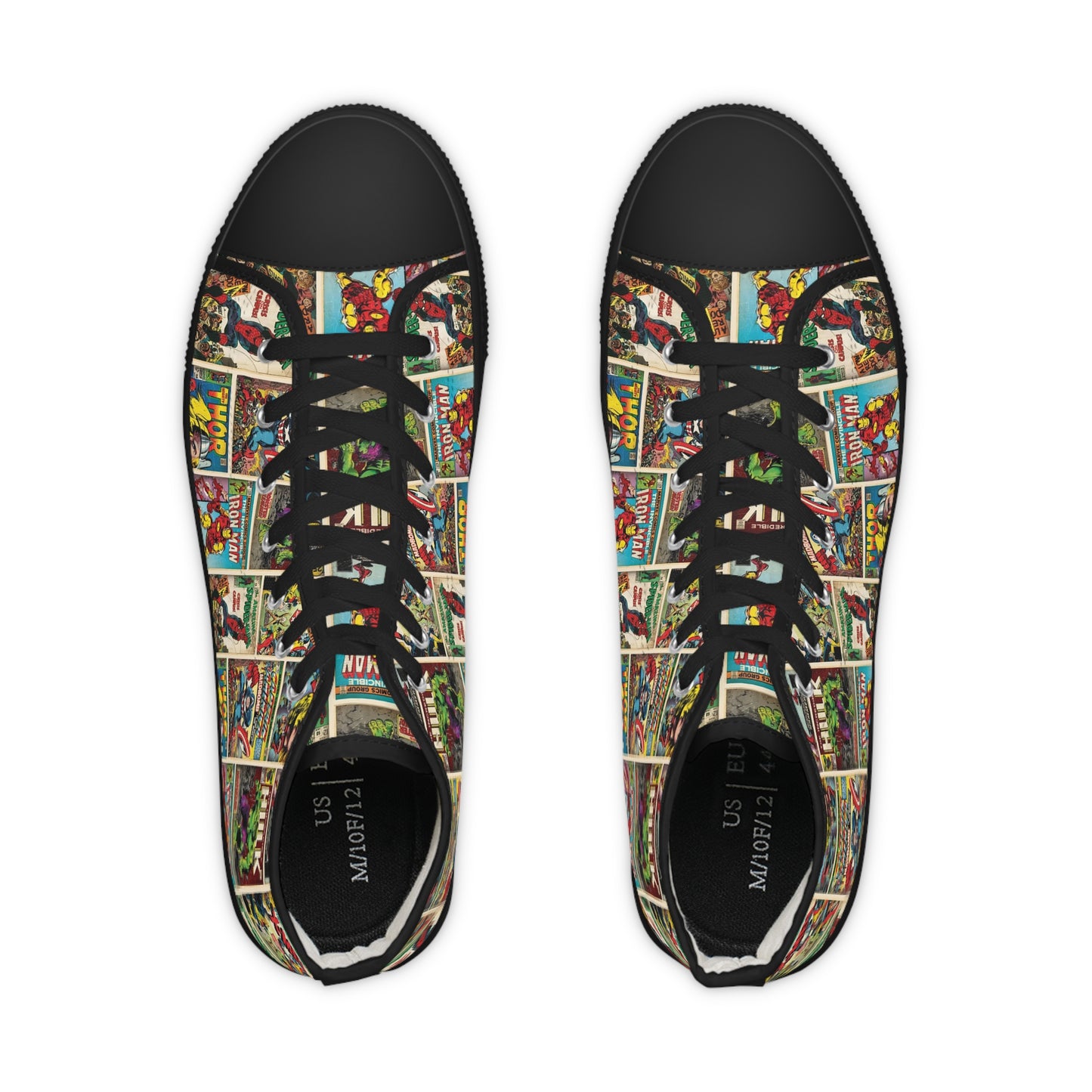 Marvel Comic Book Cover Collage Men's High Top Sneakers