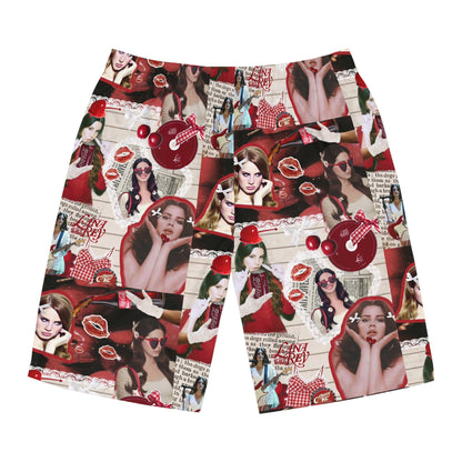 Lana Del Rey Cherry Coke Collage Men's Board Shorts