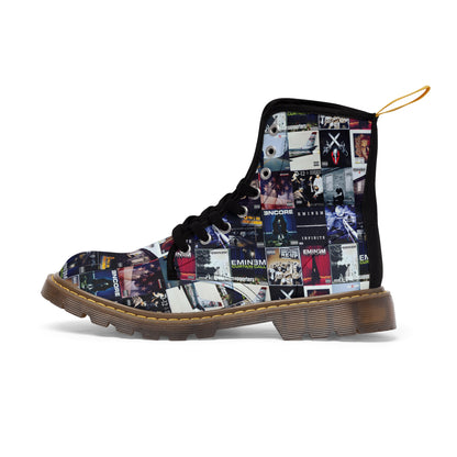 Eminem Album Art Cover Collage Women's Canvas Boots