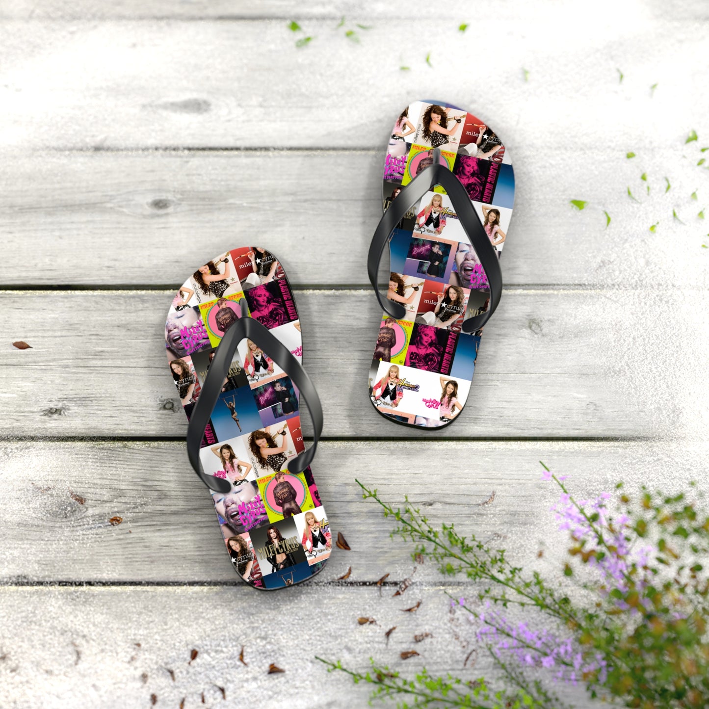 Miley Cyrus Album Cover Collage Flip Flops