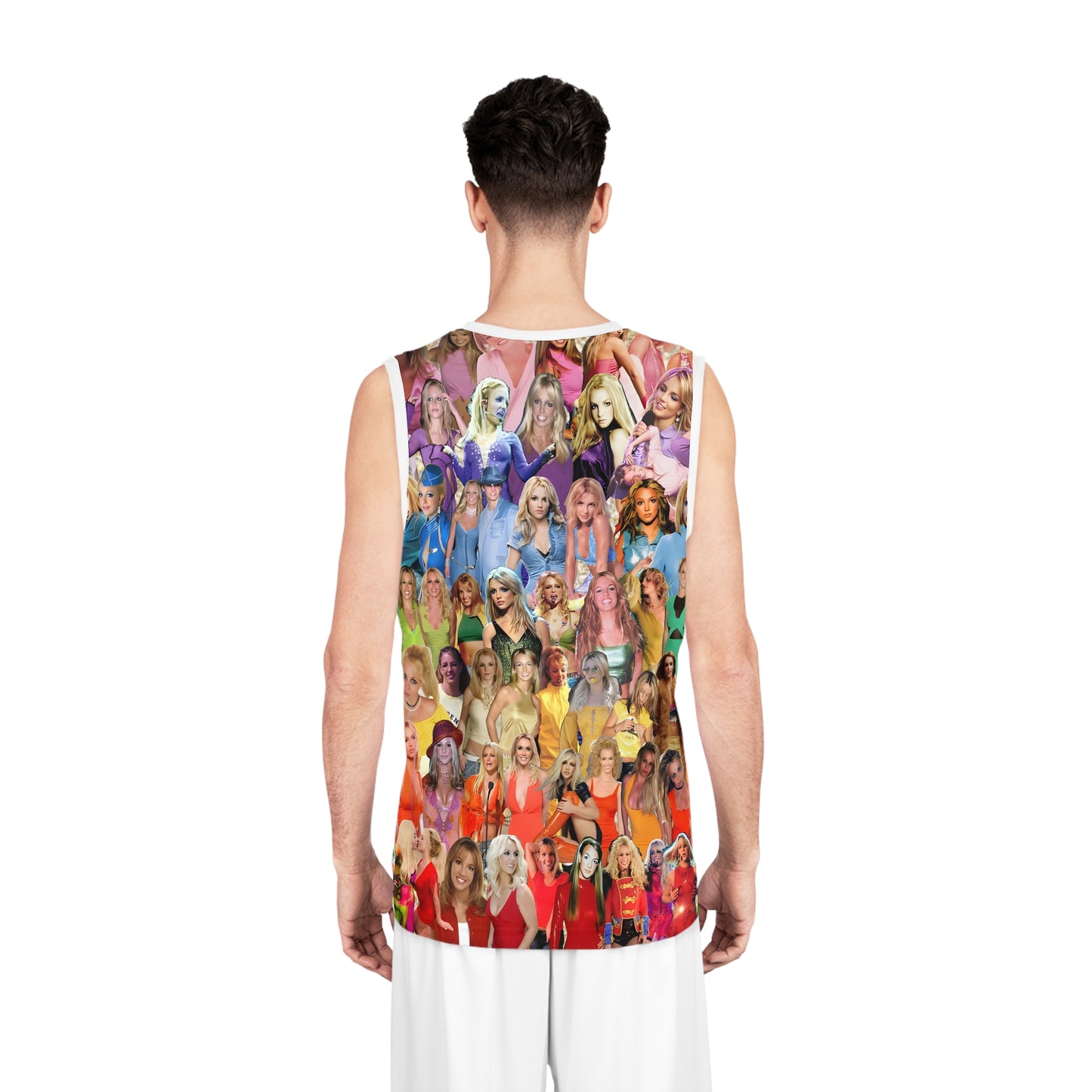 Britney Spears Rainbow Photo Collage Basketball Jersey