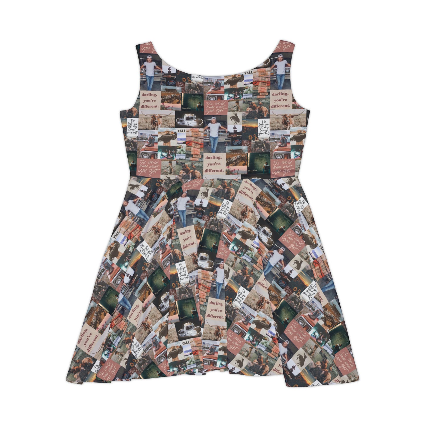 Morgan Wallen Darling You're Different Collage Women's Skater Dress