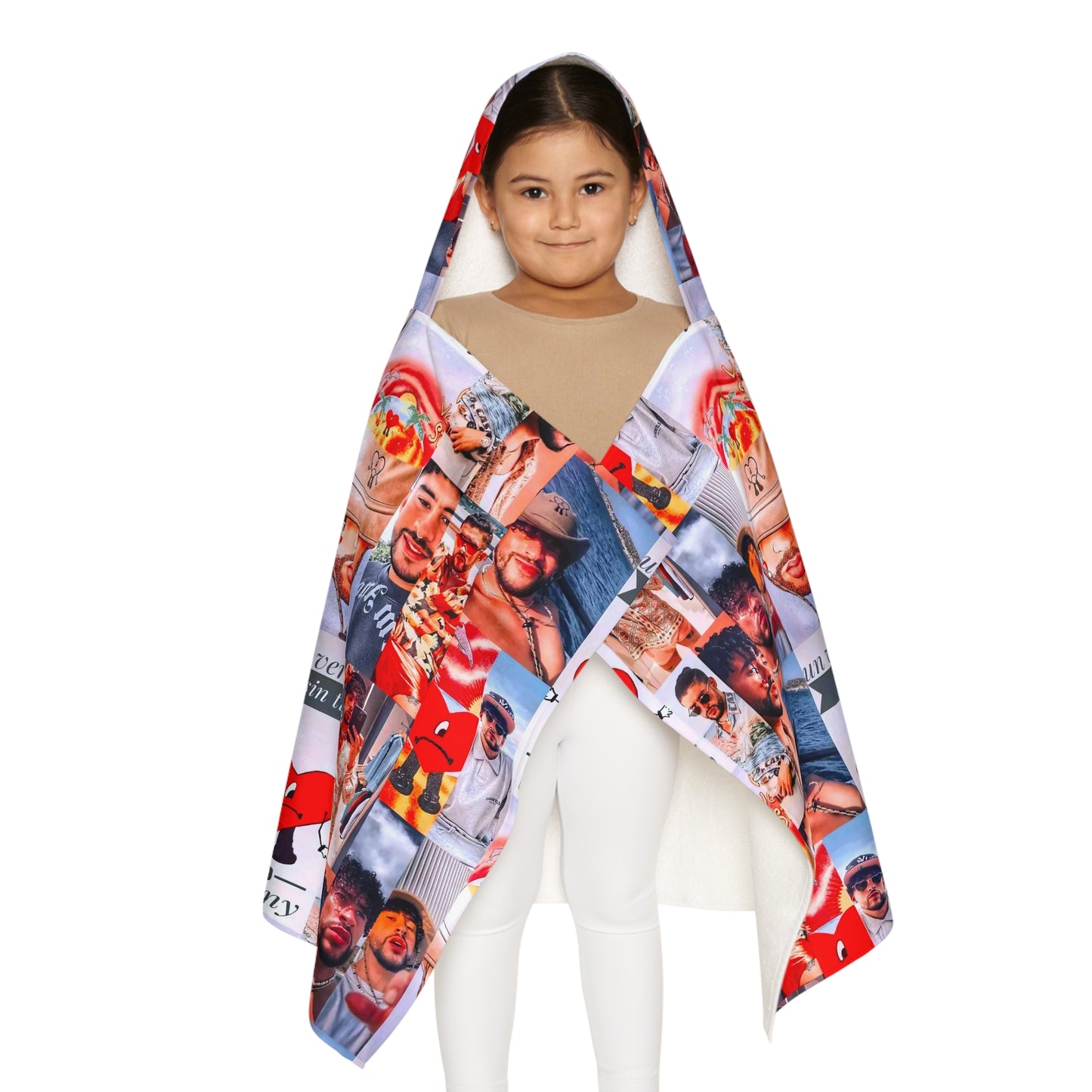 Bad Bunny Un Verano Sin Ti Photo Collage Youth Hooded Towel