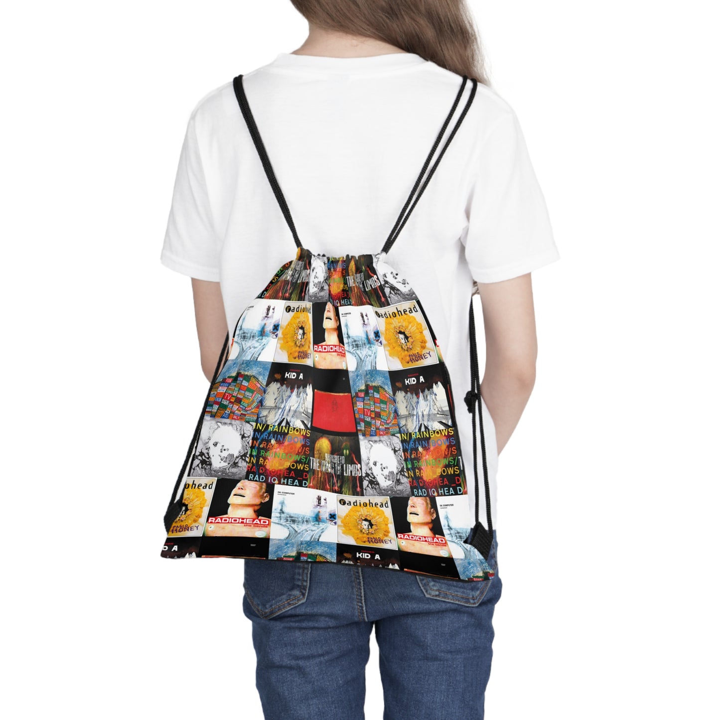 Radiohead Album Cover Collage Outdoor Drawstring Bag