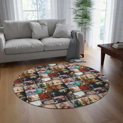 Sabrina Carpenter Album Cover Collage Round Rug