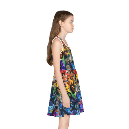 Conan Grey Rainbow Photo Collage Girls' Sleeveless Sundress