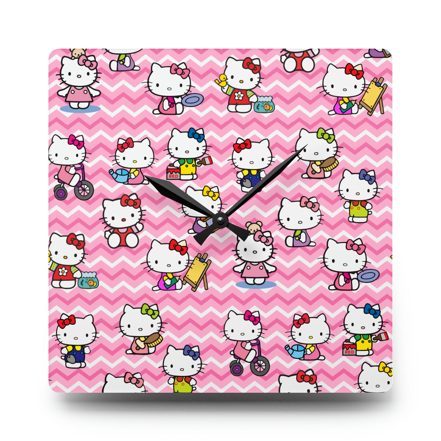 Hello Kitty Playtime Collage Acrylic Wall Clock