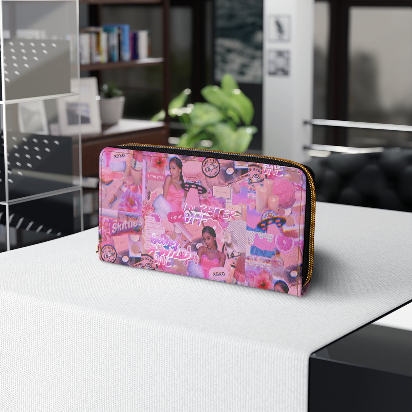 Ariana Grande Purple Vibes Collage Zipper Wallet