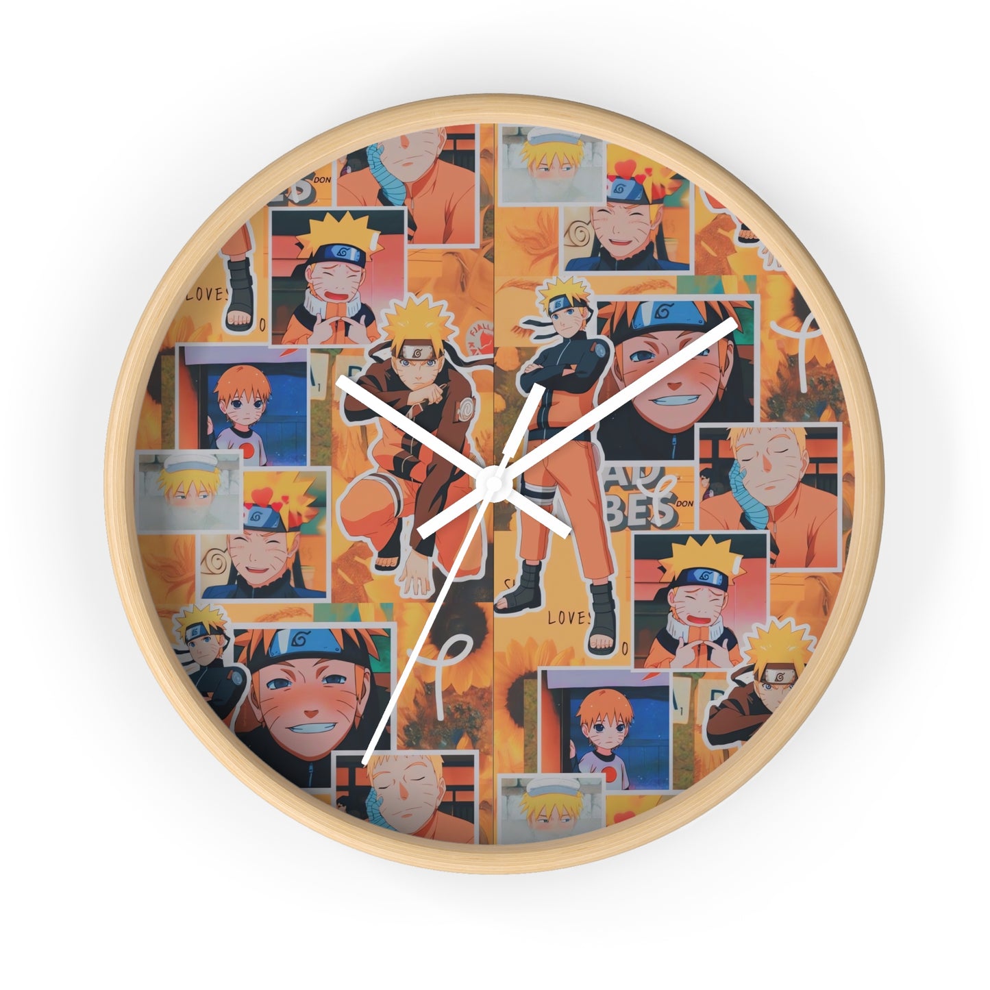 Naruto Uzumaki Sunflower Blaze Collage Wall Clock