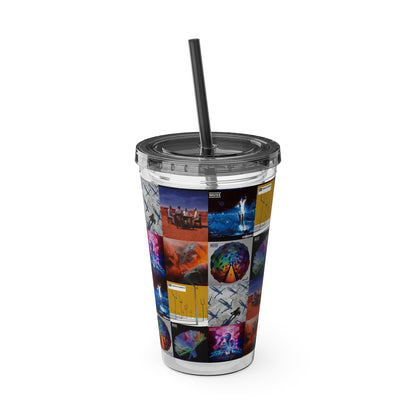 Muse Album Cover Collage Sunsplash Tumbler with Straw