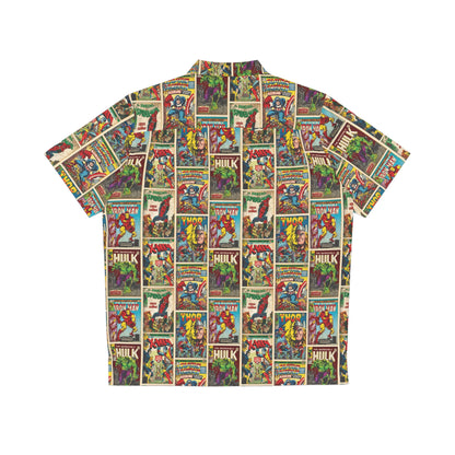 Marvel Comic Book Cover Collage Men's Hawaiian Shirt