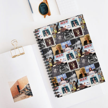 Lana Del Rey Album Cover Collage Ruled Line Spiral Notebook