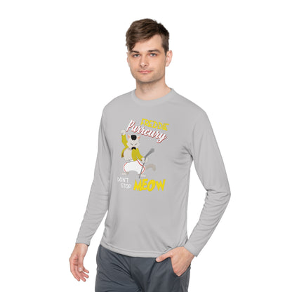 Queen Don't Stop Meow Freddie Purrcury Unisex Lightweight Long Sleeve Tee