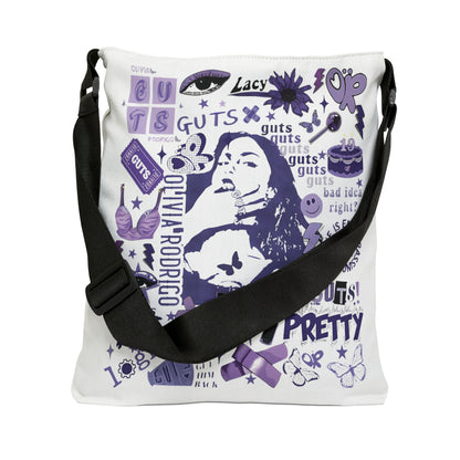 Olivia Rodrigo Guts Tour Collage Adjustable Tote Bag