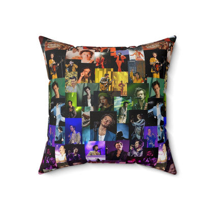 Harry Styles Rainbow Photo Collic Spun Polyester Square Pillow