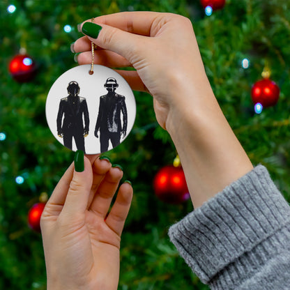 Daft Punk Standing In Black Suits Ceramic Ornament