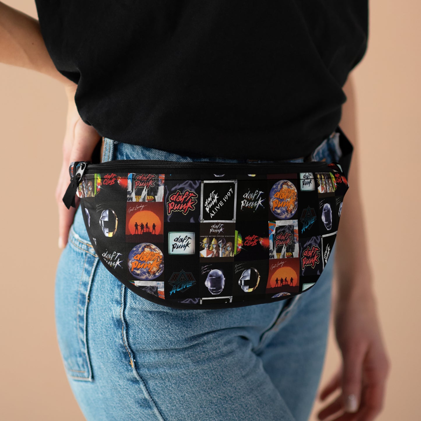 Daft Punk Album Cover Art Collage Fanny Pack