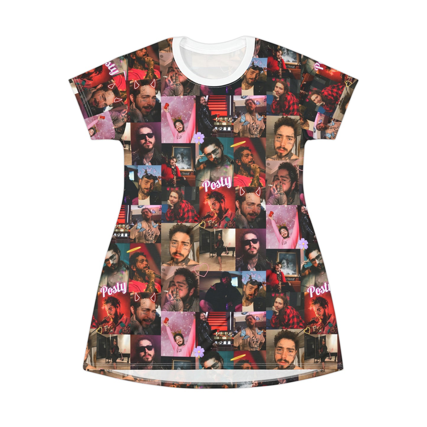 Post Malone Posty Love Photo Collage T-Shirt Dress