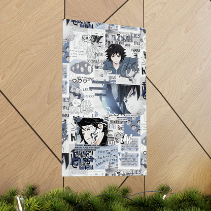 Demon Slayer Giyu Aesthetic Collage Matte Vertical Poster