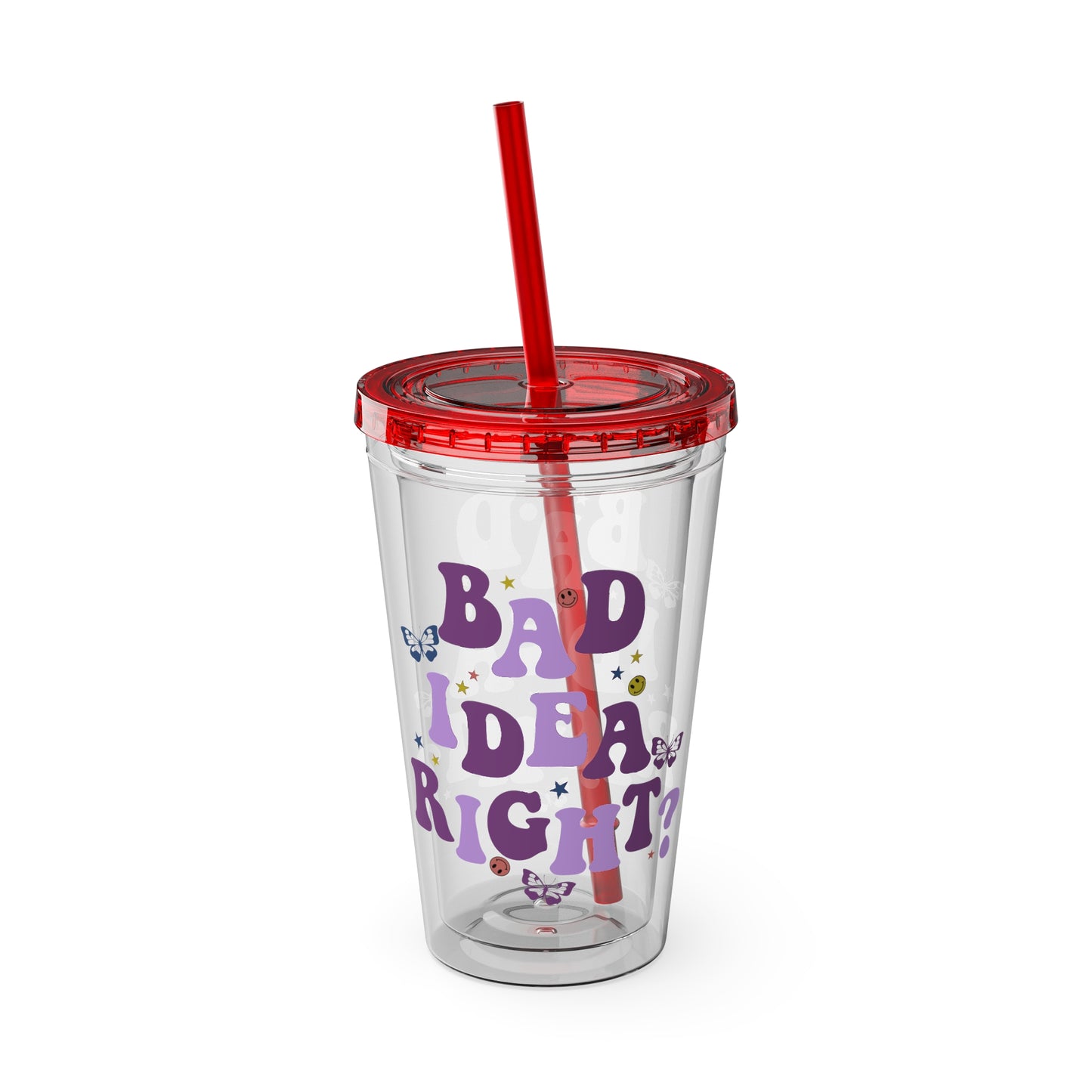 Olivia Rodrigo Bad Idea Right? Sunsplash Tumbler with Straw