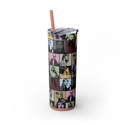 Taylor Swift Eras Collage Skinny Tumbler with Straw