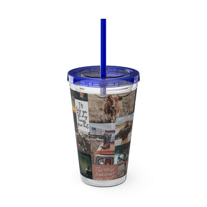 Morgan Wallen Darling You're Different Collage Sunsplash Tumbler with Straw