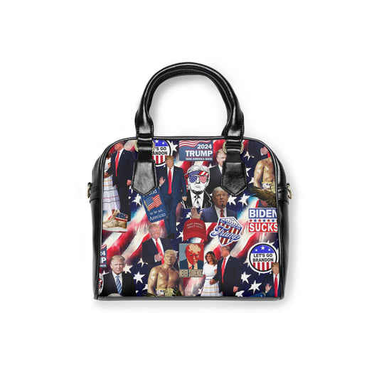 Donald Trump 2024 MAGA Montage Shoulder Handbag
