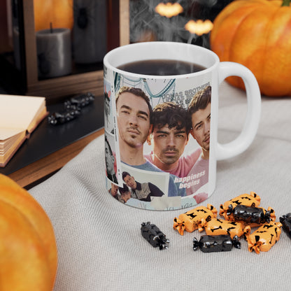 Jonas Brothers Happiness Begins Collage White Ceramic Mug