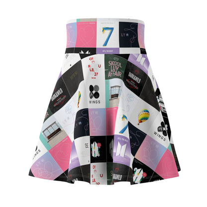 BTS Album Cover Art Collage Women's Skater Skirt