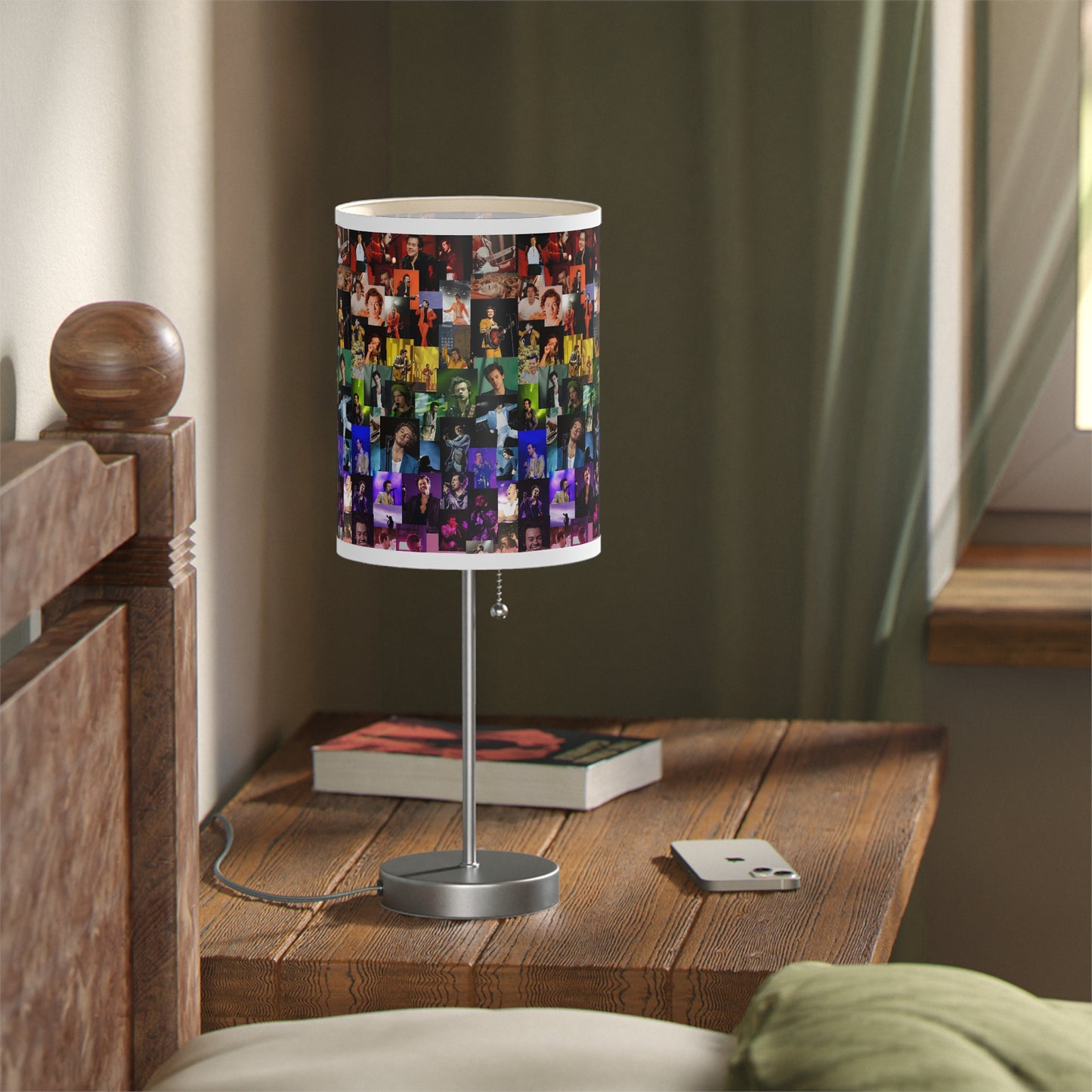 Harry Styles Rainbow Photo Collage Lamp on a Stand