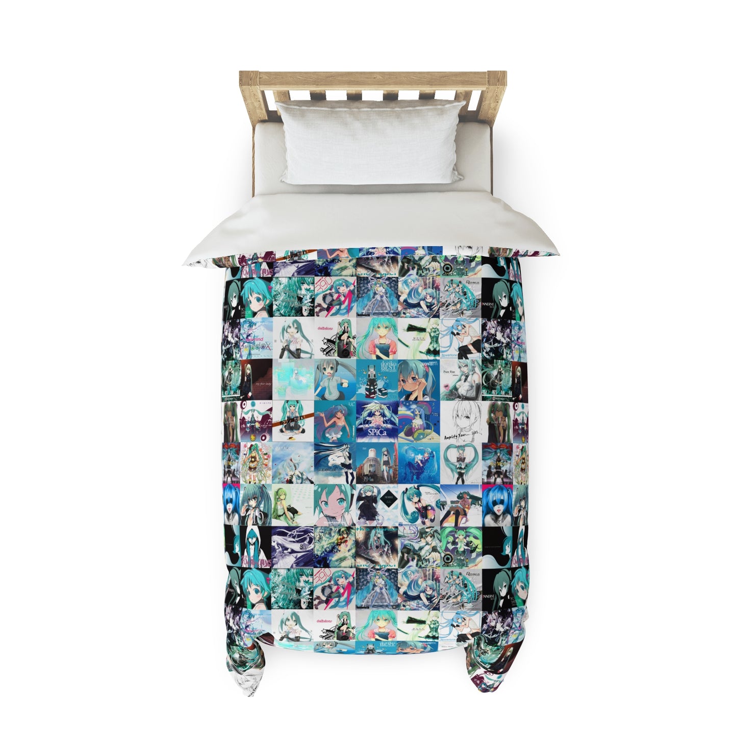 Hatsune Miku Album Cover Collage Duvet Cover