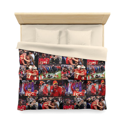 Kansas City Chiefs Superbowl LVIII Championship Victory Collage Microfiber Duvet Cover