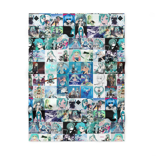 Hatsune Miku Album Cover Collage Soft Fleece Baby Blanket