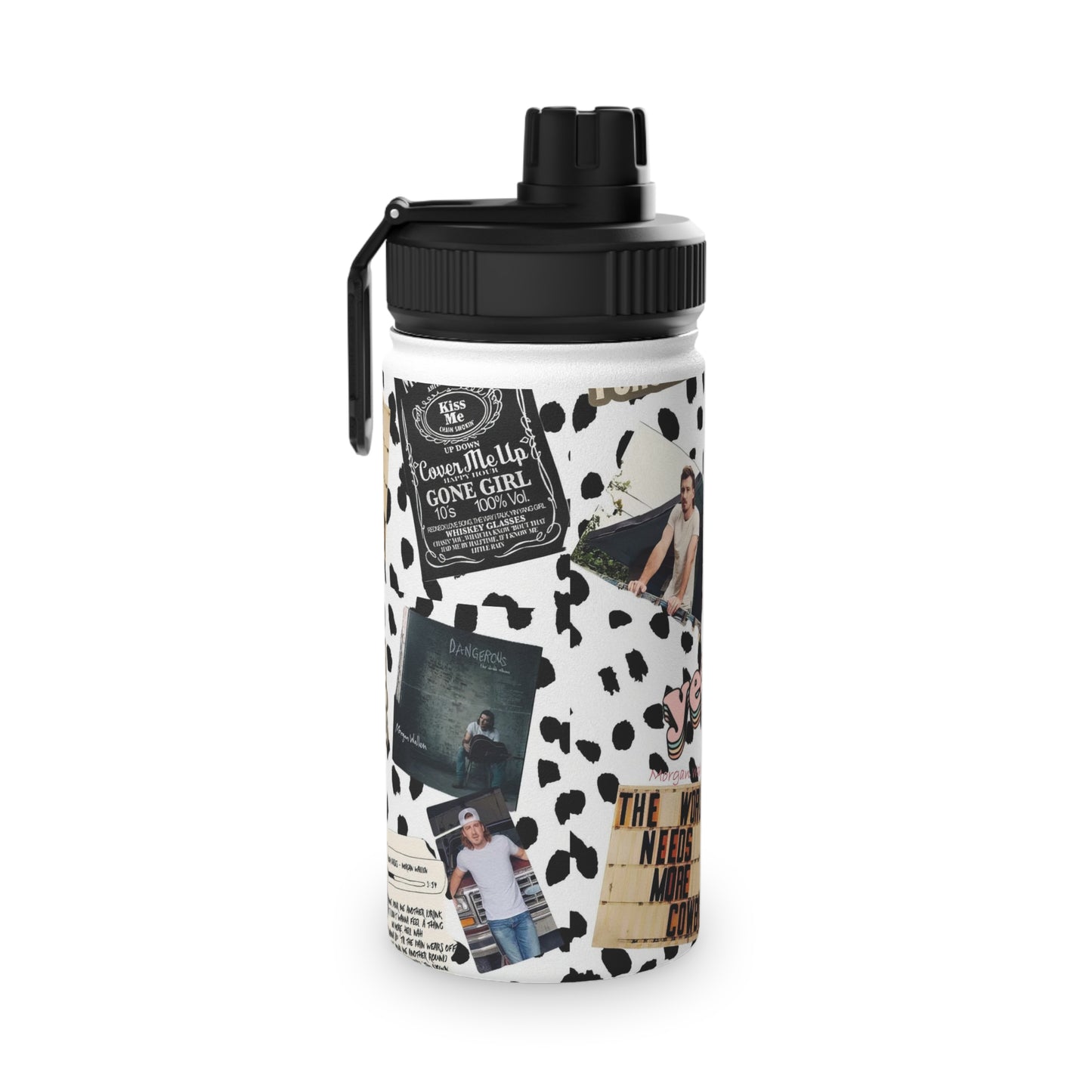 Morgan Wallen Yeehaw Collage Stainless Steel Sports Lid Water Bottle