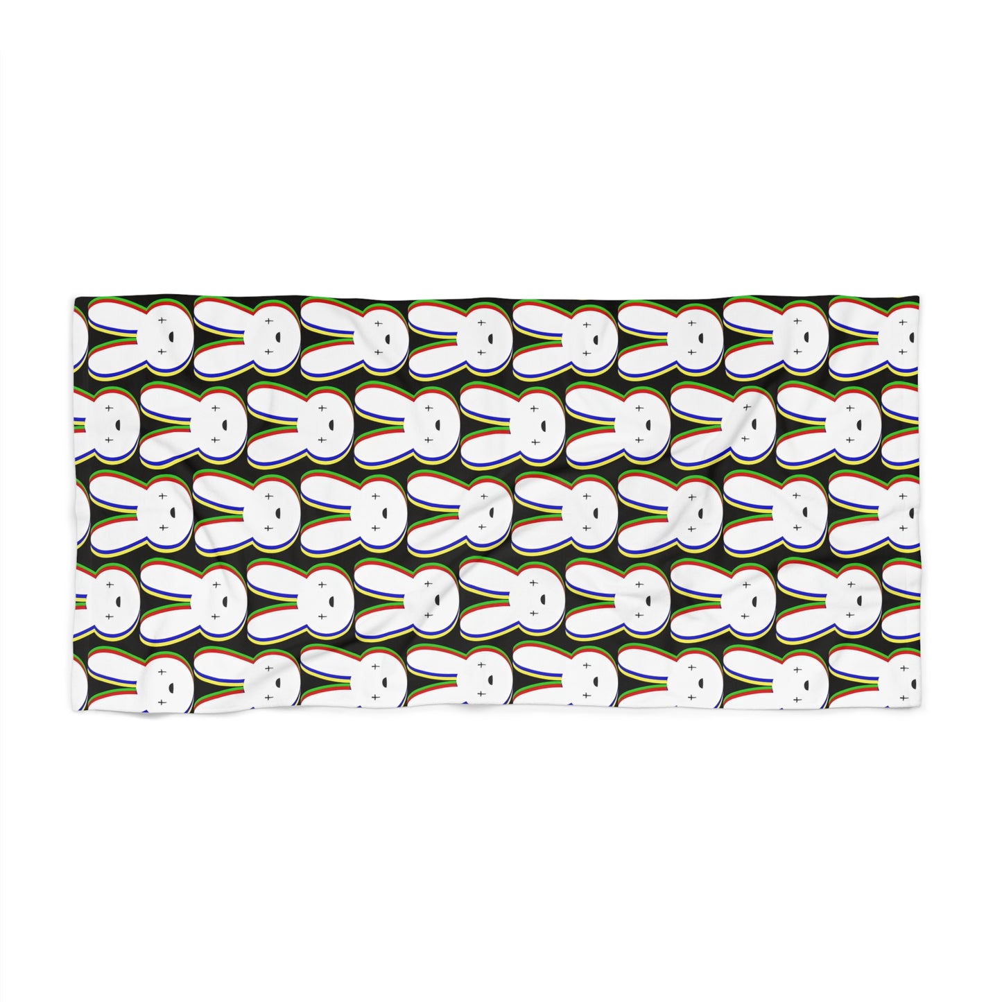 Bad Bunny Logo Pattern Beach Towel