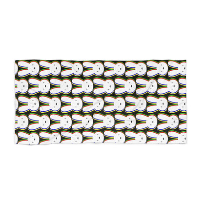 Bad Bunny Logo Pattern Beach Towel