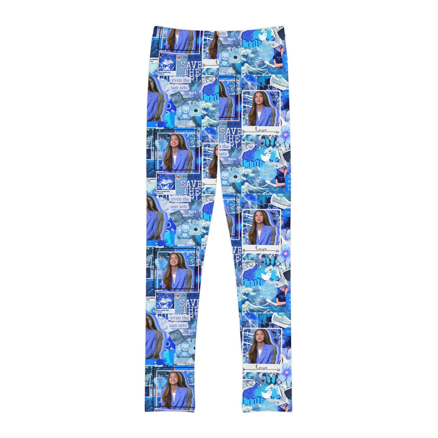 Olivia Rodrigo Blue Aesthetic Collage Youth Leggings