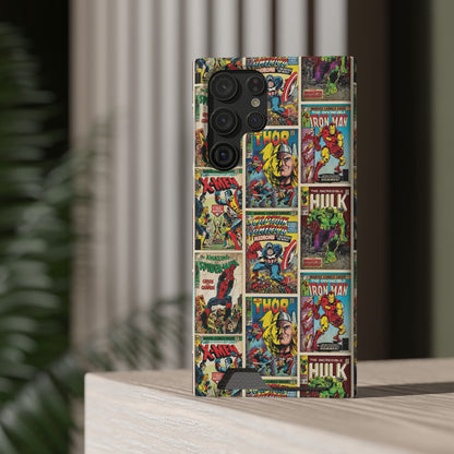 Marvel Comic Book Cover Collage Phone Case With Card Holder