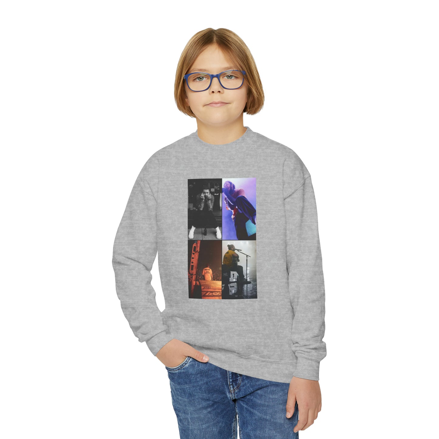 Post Malone On Tour Collage Youth Crewneck Sweatshirt