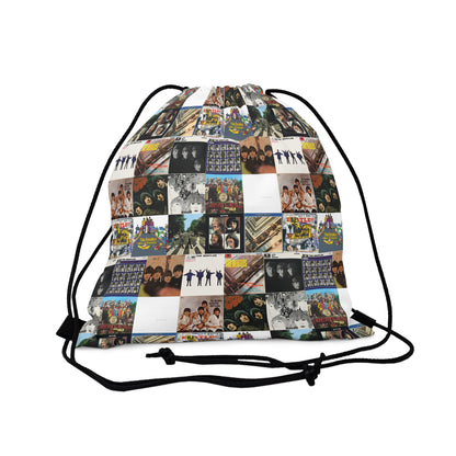 The Beatles Album Cover Collage Outdoor Drawstring Bag