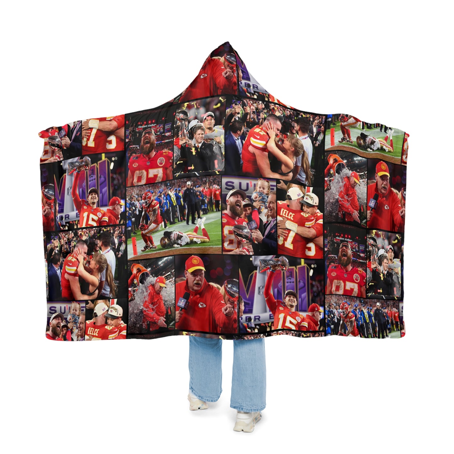 Kansas City Chiefs Superbowl LVIII Championship Victory Collage Snuggle Blanket