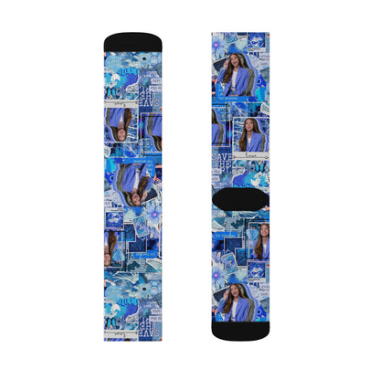 Olivia Rodrigo Blue Aesthetic Collage Tube Socks