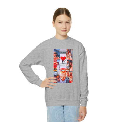 Bad Bunny Un Verano Sin Ti Photo Collage Youth Crewneck Sweatshirt