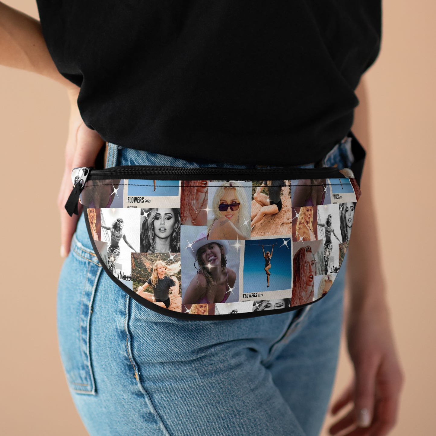 Miley Cyrus Flowers Photo Collage Fanny Pack