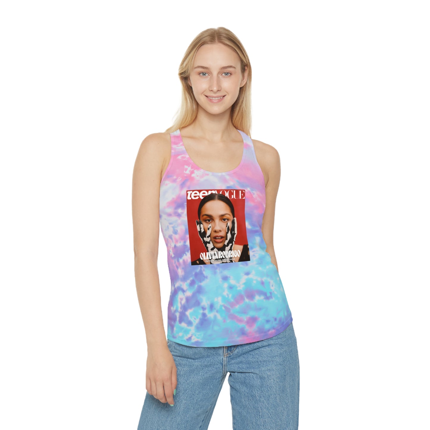 Olivia Rodrigo Teen Vogue Magazine Cover Tie Dye Racerback Tank Top