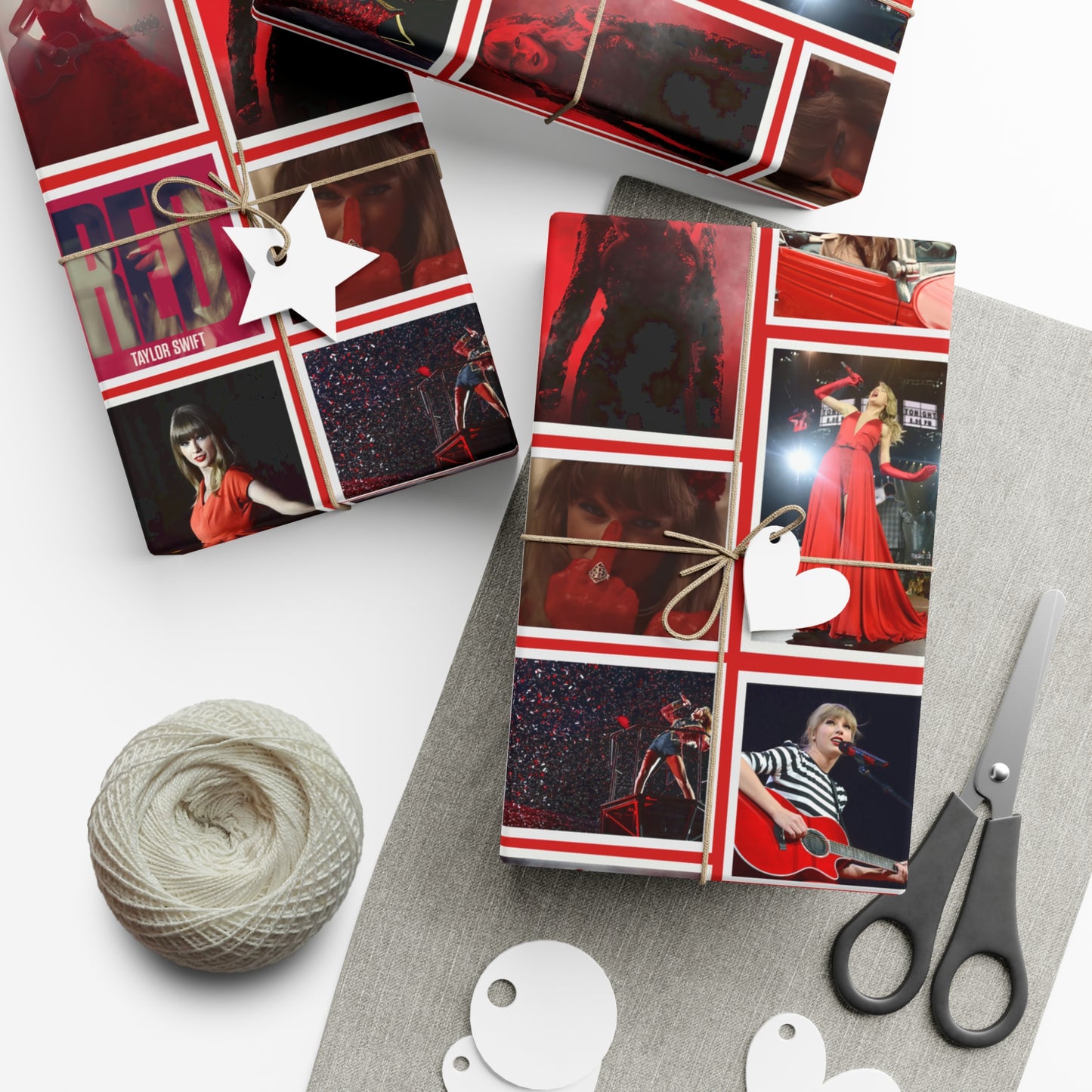 Taylor Swift Red Era Collage Gift Wrap Paper