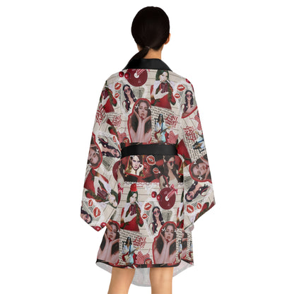 Lana Del Rey Cherry Coke Collage Long Sleeve Kimono Robe