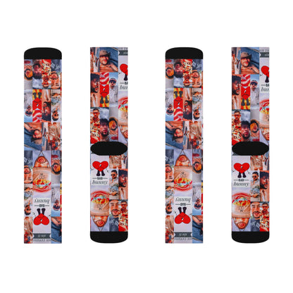 Bad Bunny Un Verano Sin Ti Photo Collage Tube Socks