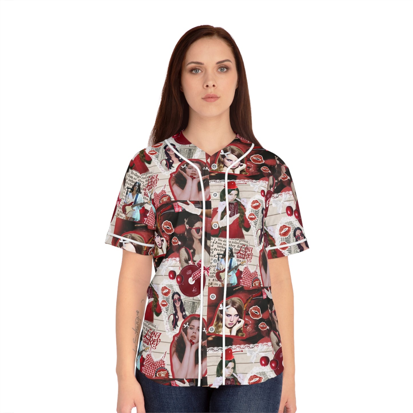 Lana Del Rey Cherry Coke Collage Women's Baseball Jersey