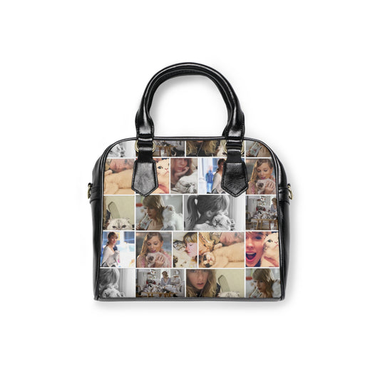 Taylor Swift's Cats Collage Pattern Shoulder Handbag